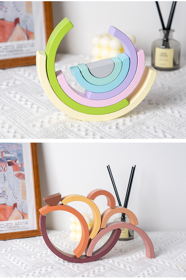 W83 Stacking Game Wood Blocks Stacking Toy Building Blocks Wooden Toys For Kids Montessori Educational Toys