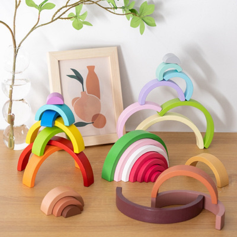 W83 Stacking Game Wood Blocks Stacking Toy Building Blocks Wooden Toys For Kids Montessori Educational Toys