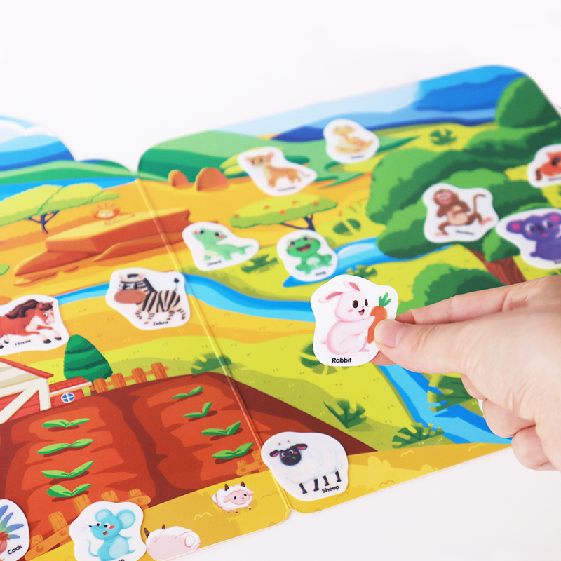 Reusable Educational Learning Toys Sticker Activity Quiet Books Travel Removable Toddler Cartoon DIY Puzzle Game For Kid