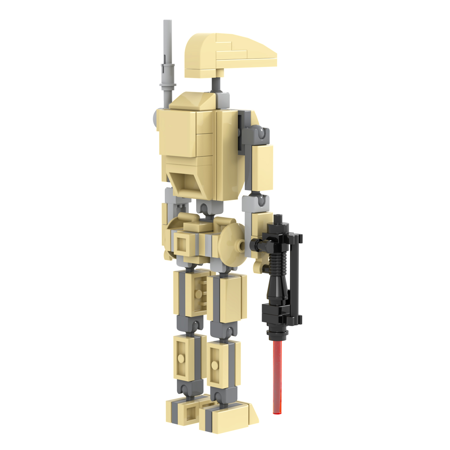 MOC2090 Battle Droid 91 Pcs Bricks Battle Robot with Lightsaber Space Wars Movie Comic Action Figures Building Blocks Ki