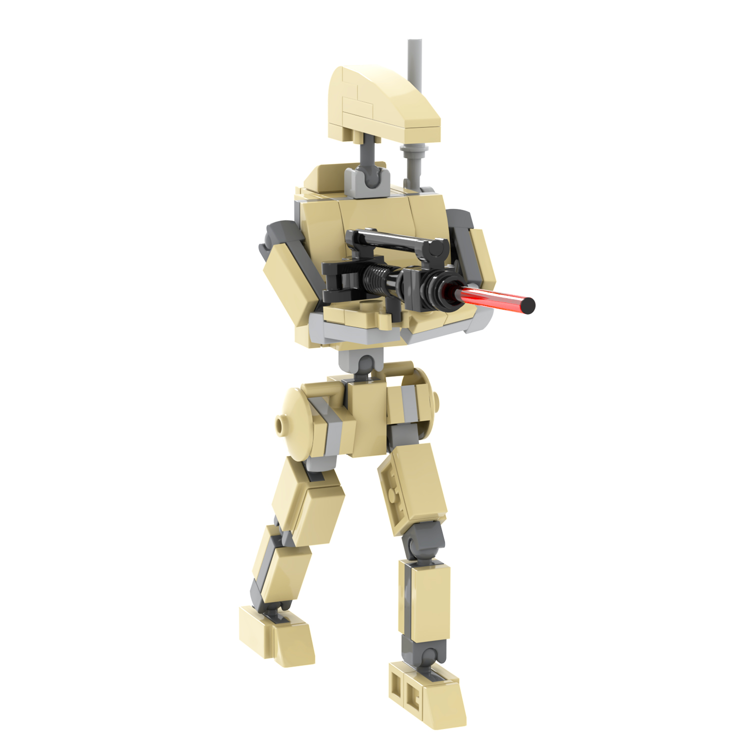 MOC2090 Battle Droid 91 Pcs Bricks Battle Robot with Lightsaber Space Wars Movie Comic Action Figures Building Blocks Ki
