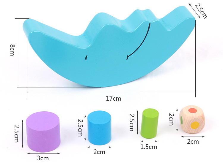 Moon Balance Toys Building Blocks Montessori Early Education Parent-Child Interactive Game Wooden Stacking Toys