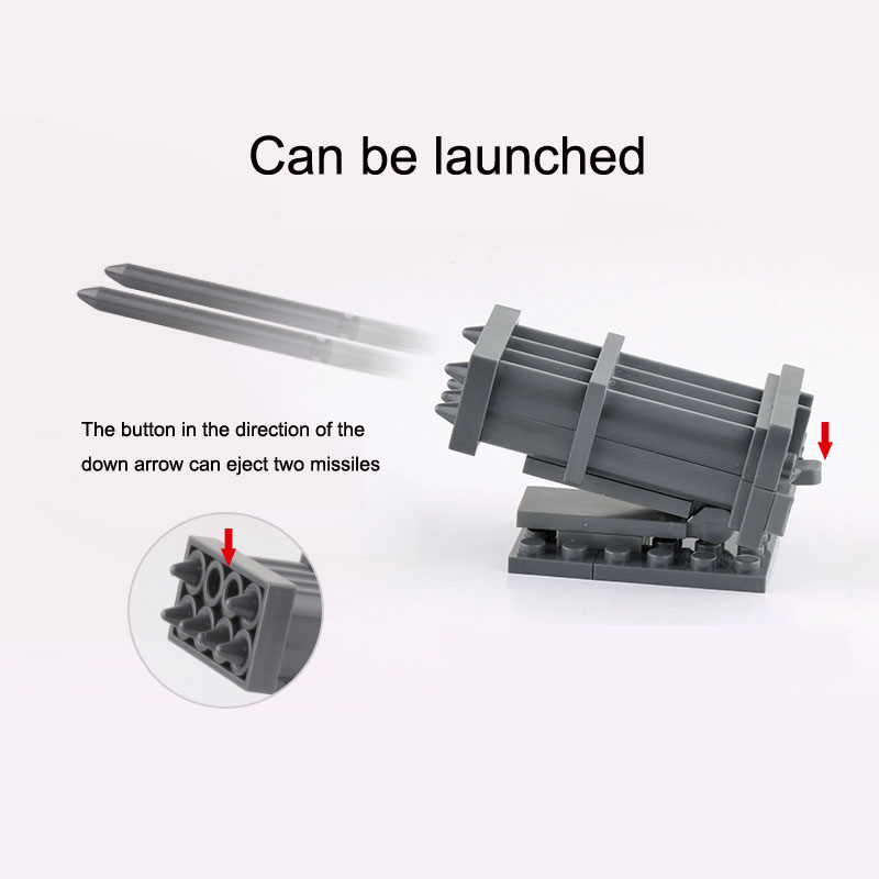 WW2 Military Mini soldier Figure army Weapon Launcher MOC shell missile model assembly  building block Toys for Legoing
