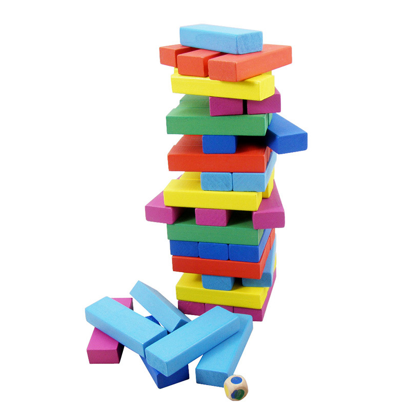 48 pcs Building Block Sets Wooden Stacking Toys Number Wooden Blocks Kids Toy