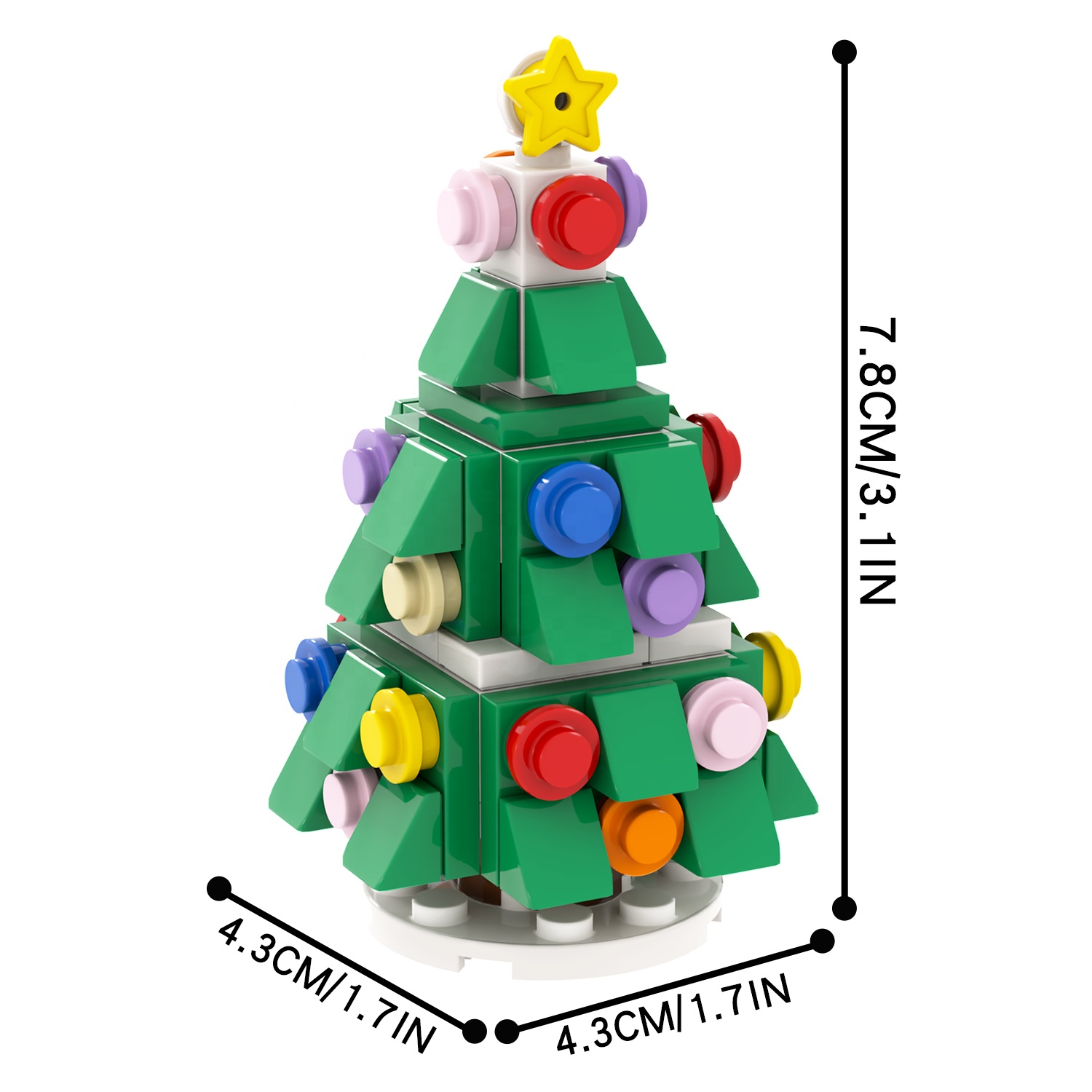 MOC1081 Building Kits Mini Christmas Tree  Decorative Ornaments legoed Toys Xmas Home Decorations Building Bricks
