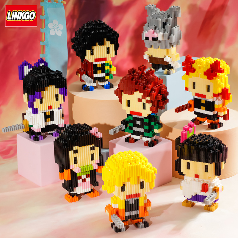 Japan Anime Kamado Tanjirou Nezuko Sword Zenitsu Connection Magic Mini Bricks Toys Building Blocks Demon Slayer Figures