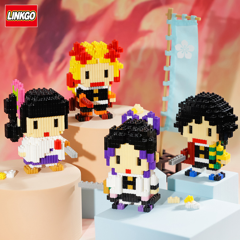 Japan Anime Kamado Tanjirou Nezuko Sword Zenitsu Connection Magic Mini Bricks Toys Building Blocks Demon Slayer Figures
