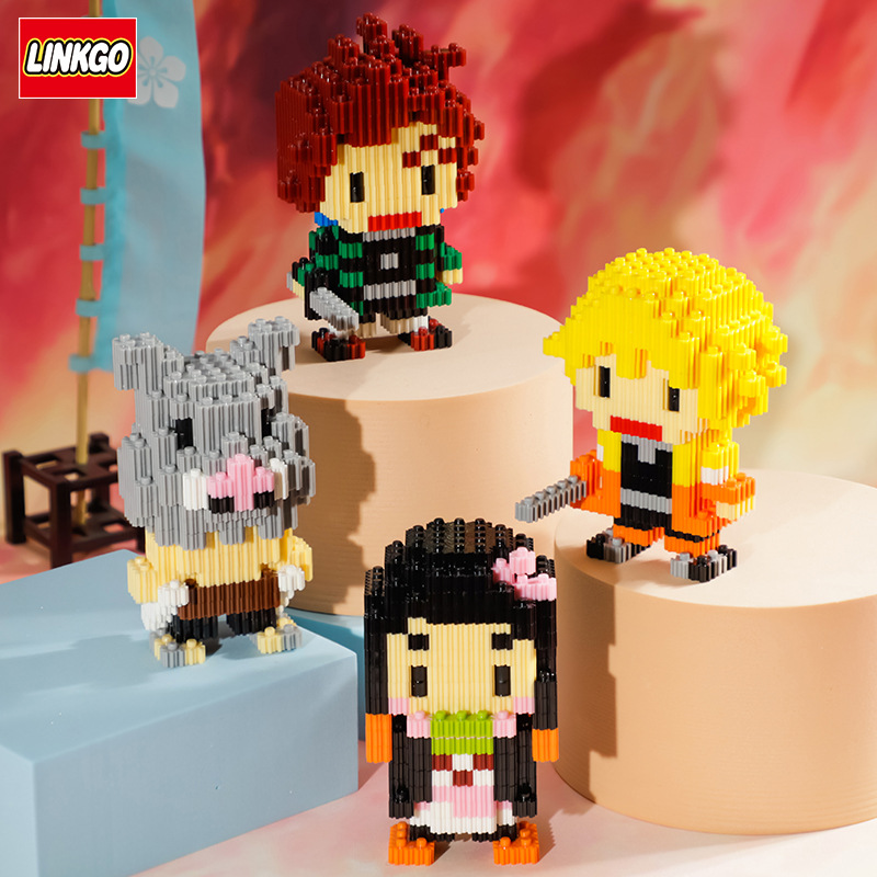 Japan Anime Kamado Tanjirou Nezuko Sword Zenitsu Connection Magic Mini Bricks Toys Building Blocks Demon Slayer Figures
