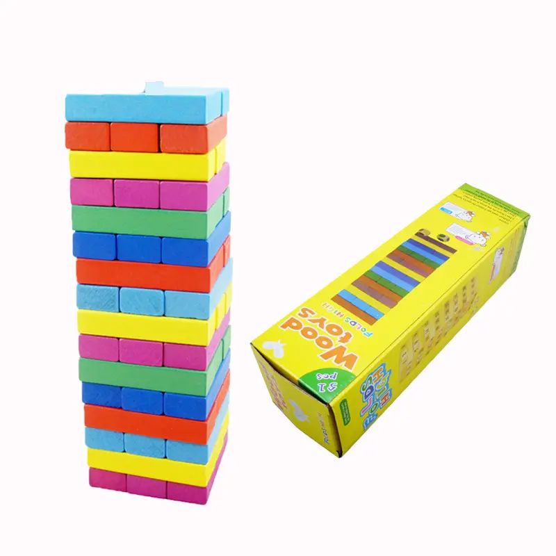 48 pcs Building Block Sets Educational Toys Number Wooden Blocks Toy Colorful Wooden Stacking Toys