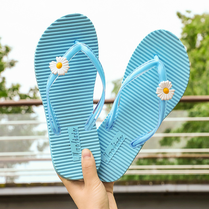 Summer Fashion Solid Color Simple Slippers Fashion Square Toe Shoes Wearing Outside Sandwich Sandal Beach Casual Flip Fl