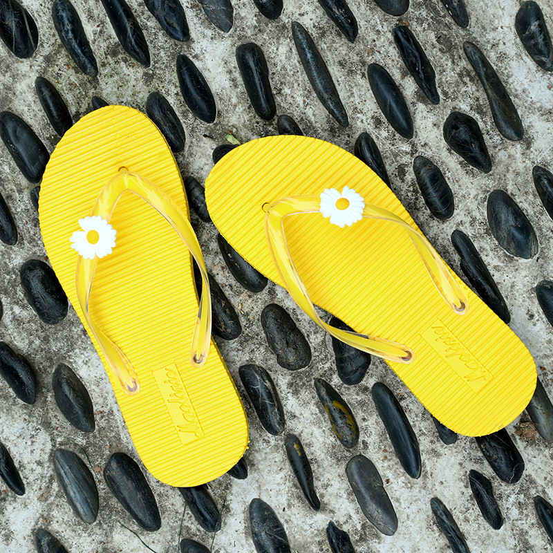 Summer Fashion Solid Color Simple Slippers Fashion Square Toe Shoes Wearing Outside Sandwich Sandal Beach Casual Flip Fl