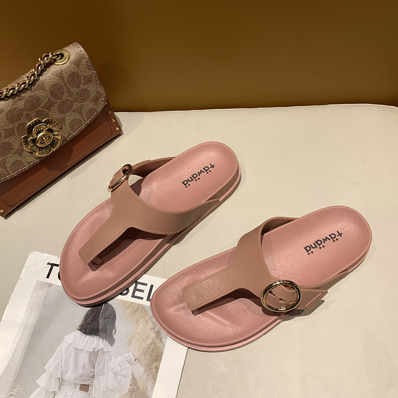 Ladies Girl Fashion Wide Flat 2022 Pvc Plastic Outdoor Slippers Woman