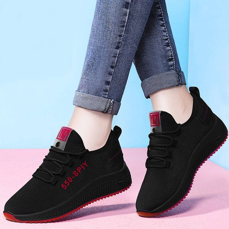 slides  sneakers sneakers slides zapatillas Women's flying knitting mesh shoes