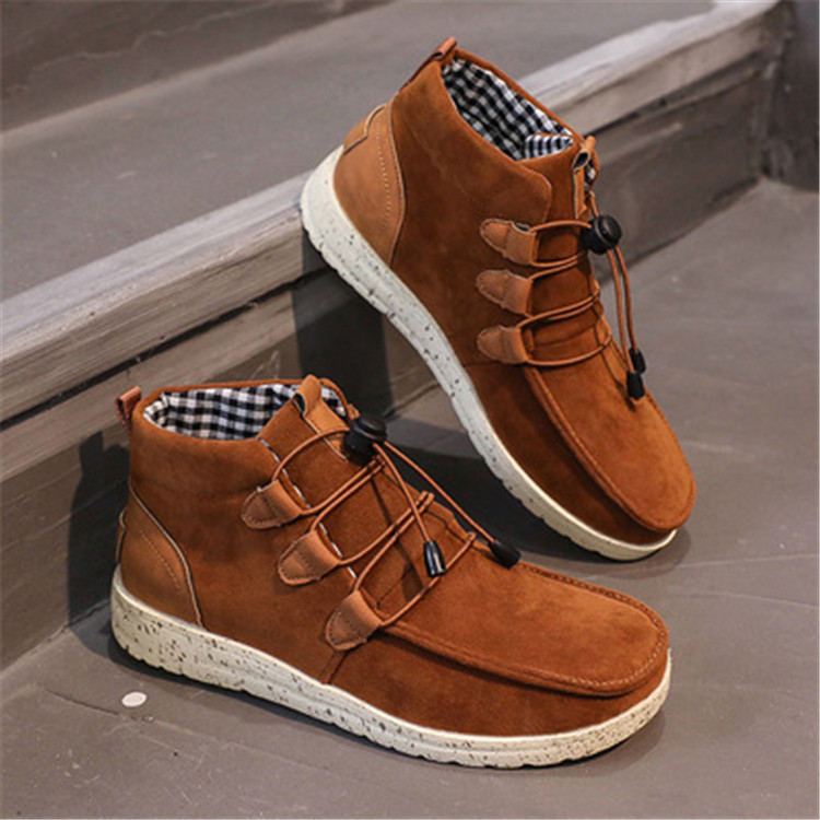 2021 High Quality Women Outdoor Lace Up Short Tube Boots Pu Leather Casual Fashion Cotton Boots