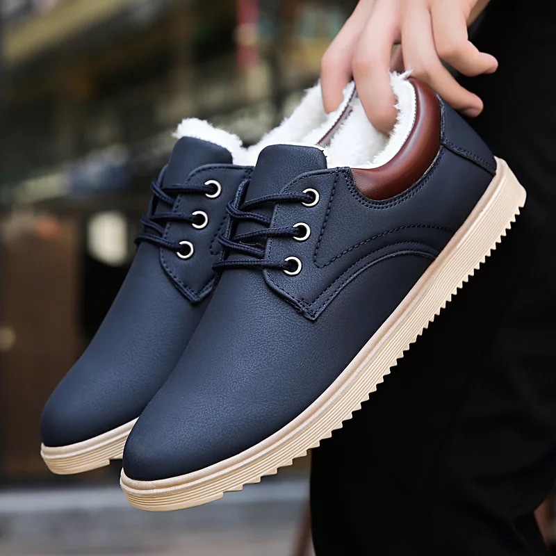Men's Winter Desert PU Casual Rubber Leather Shoes Boots
