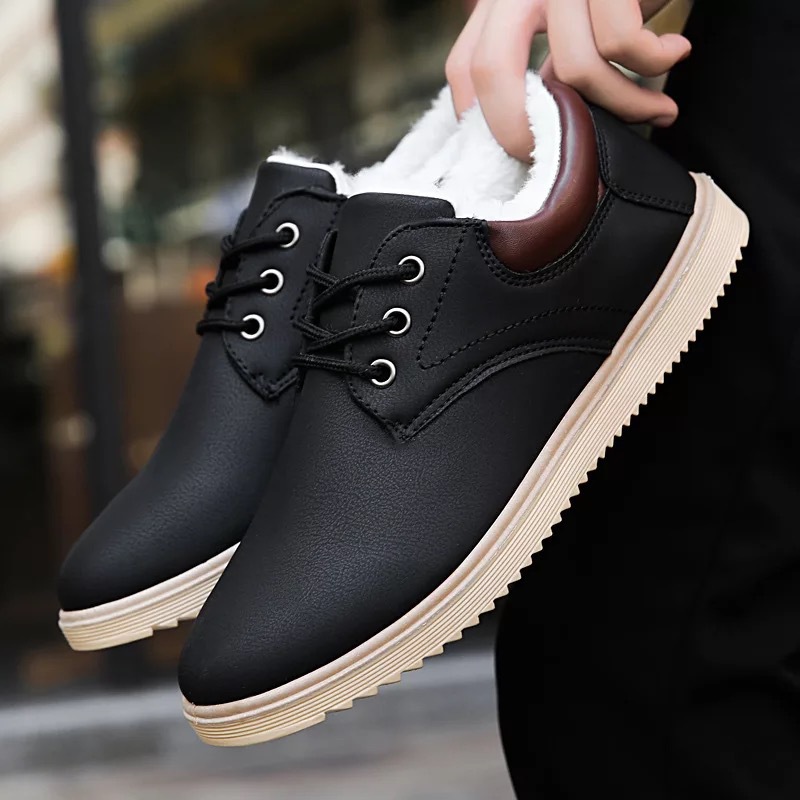 Men's Winter Desert PU Casual Rubber Leather Shoes Boots