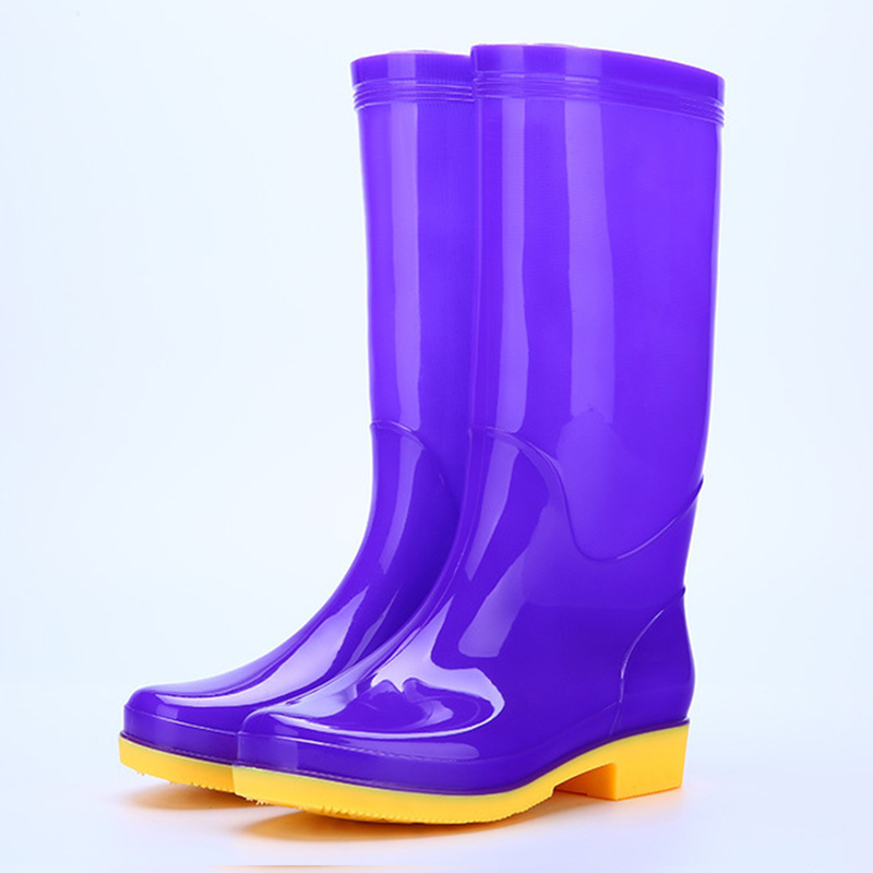 Oil acid alkali resistant water proof non safety light weight anti slip PVC Womens Rain Boots