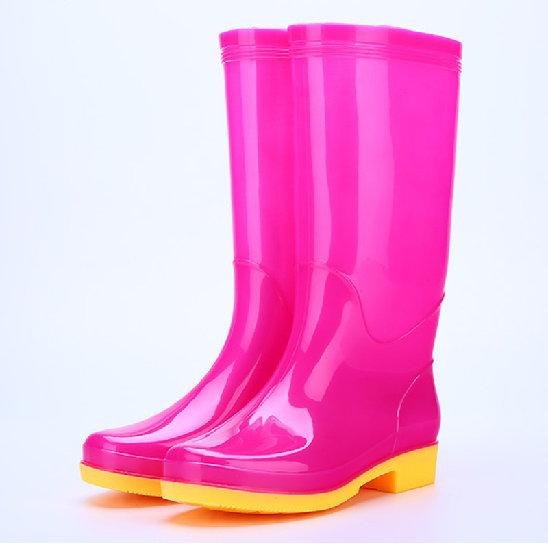Oil acid alkali resistant water proof non safety light weight anti slip PVC Womens Rain Boots