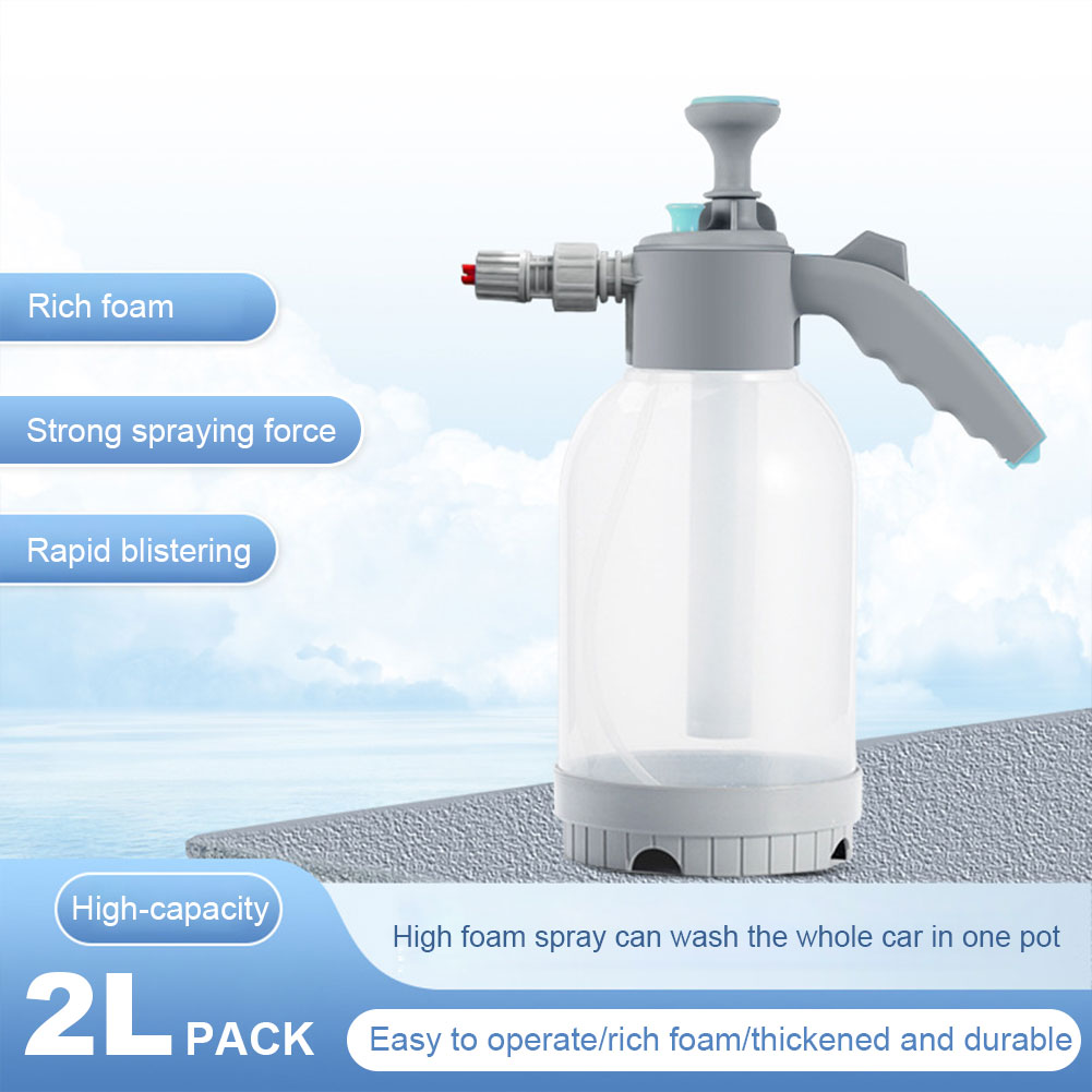 2L Hand Pump Foam Sprayer Dual-use Manual Foam Cannon Car Wash Pump Sprayer Car Wash Spray Bottle Car Window Cleaning To