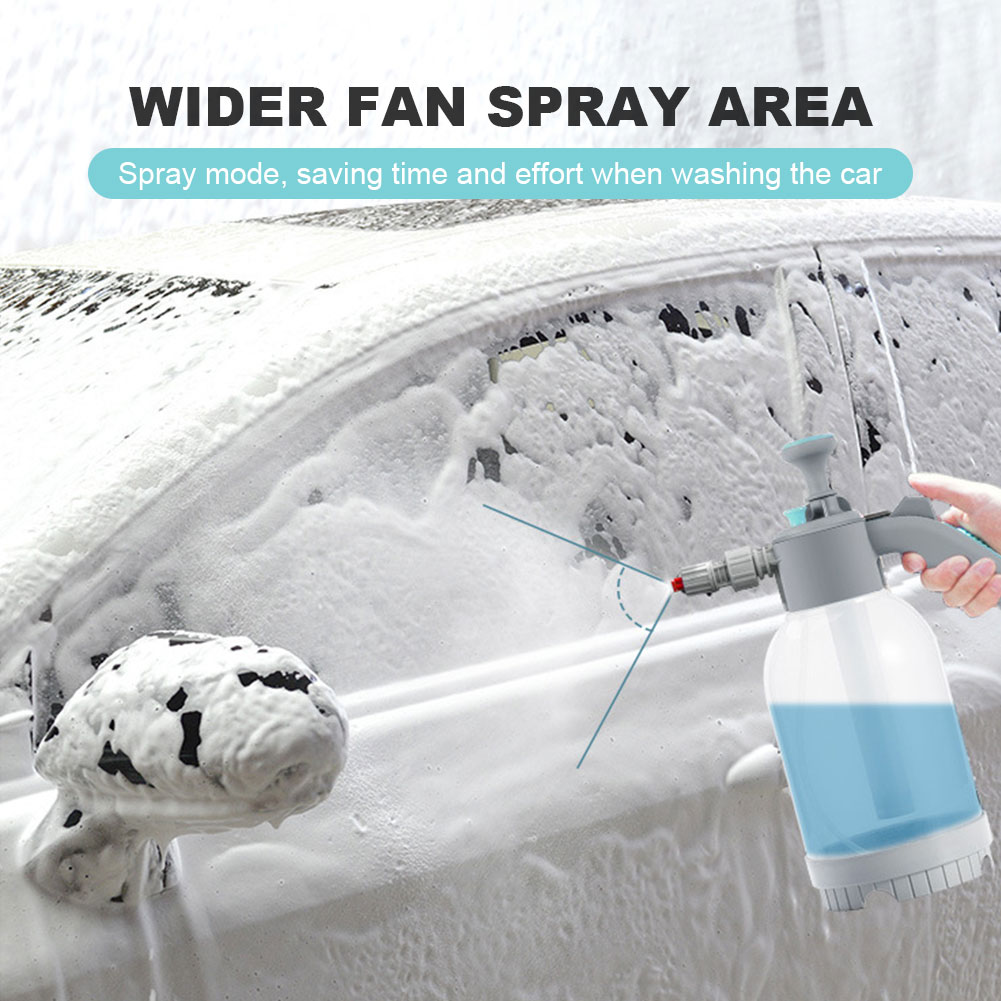 2L Hand Pump Foam Sprayer Dual-use Manual Foam Cannon Car Wash Pump Sprayer Car Wash Spray Bottle Car Window Cleaning To