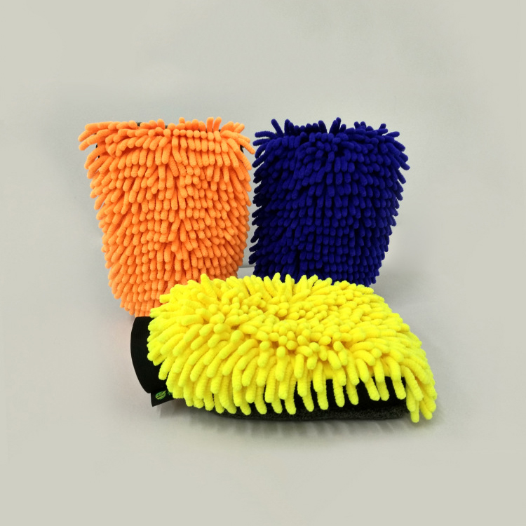Coral fleece Car Wash Mitt Extra Large Size Microfiber Wash Mitt Double Sided Chenille Scratch Free Car Wash Glove