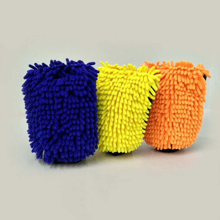 Coral fleece Car Wash Mitt Extra Large Size Microfiber Wash Mitt Double Sided Chenille Scratch Free Car Wash Glove