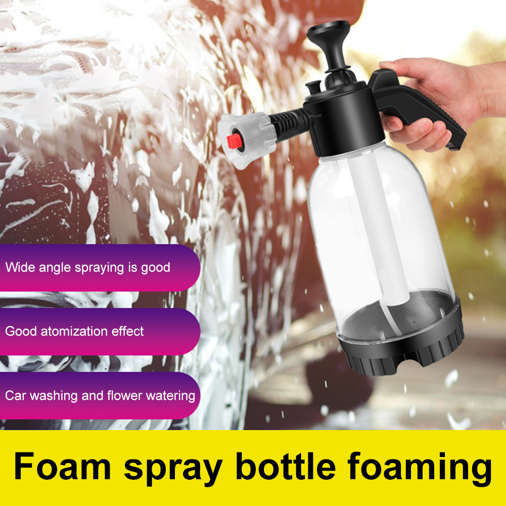 2L Hand Pump Foam Sprayer Dual-use Manual Foam Cannon Car Wash Pump Sprayer Car Wash Spray Bottle Car Window Cleaning To