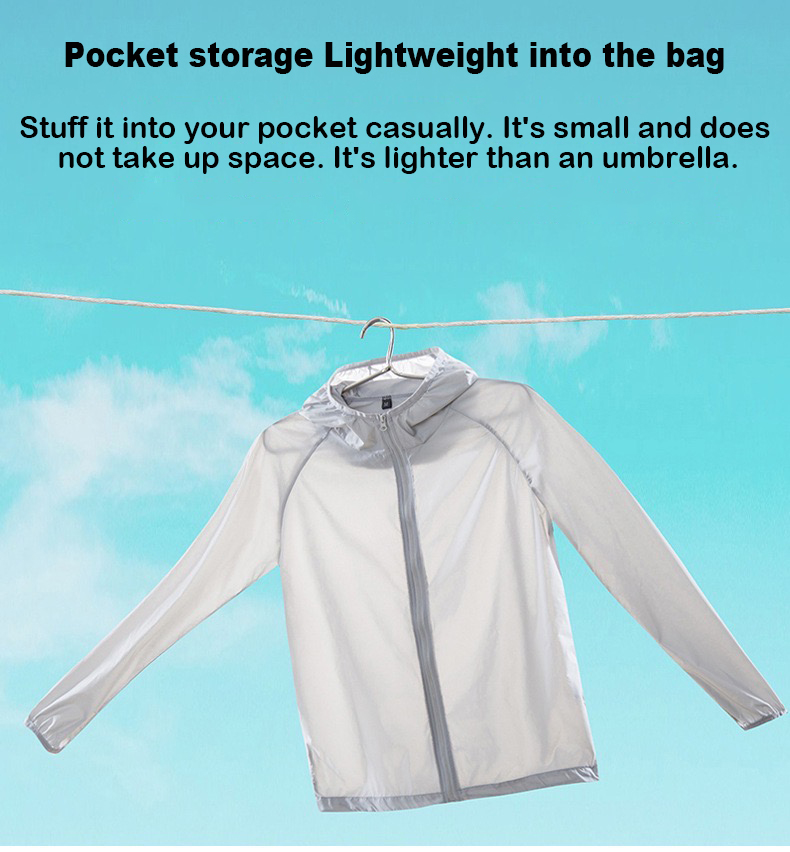 Summer clothing Skin Hiking Sports Sun protection Zip Reflective Waterproof Breathable Jacket