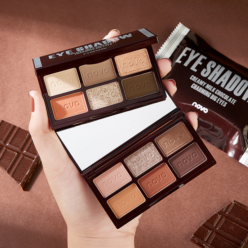 NOVO new makeup palettes 2021 chocolate top seller silky matte natual eye makeup waterproof with cute packaging eyeshado
