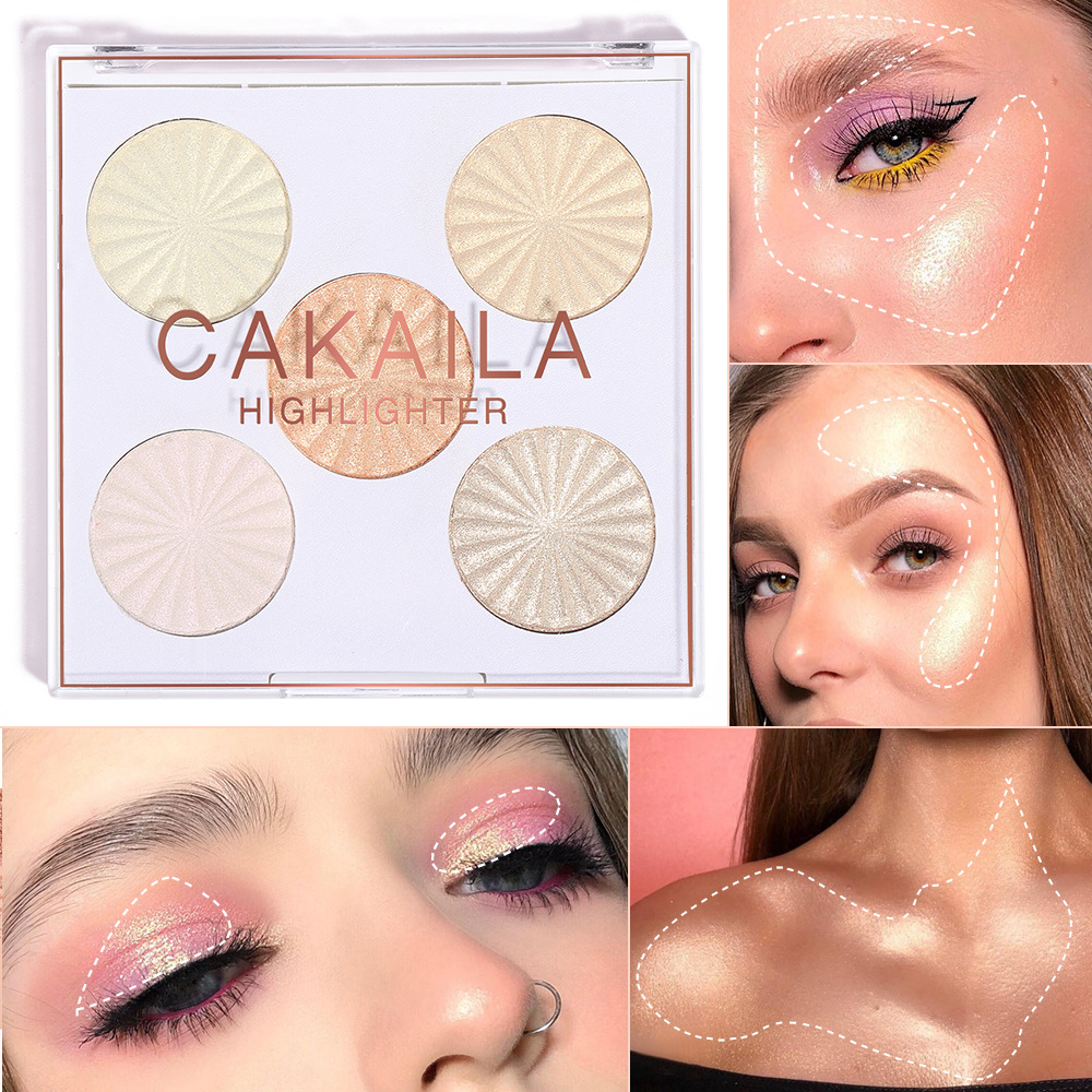 CAKAILA 5 COLORS FACE AND BODY  HIGHLIGHT PALETTE   ACCEPT