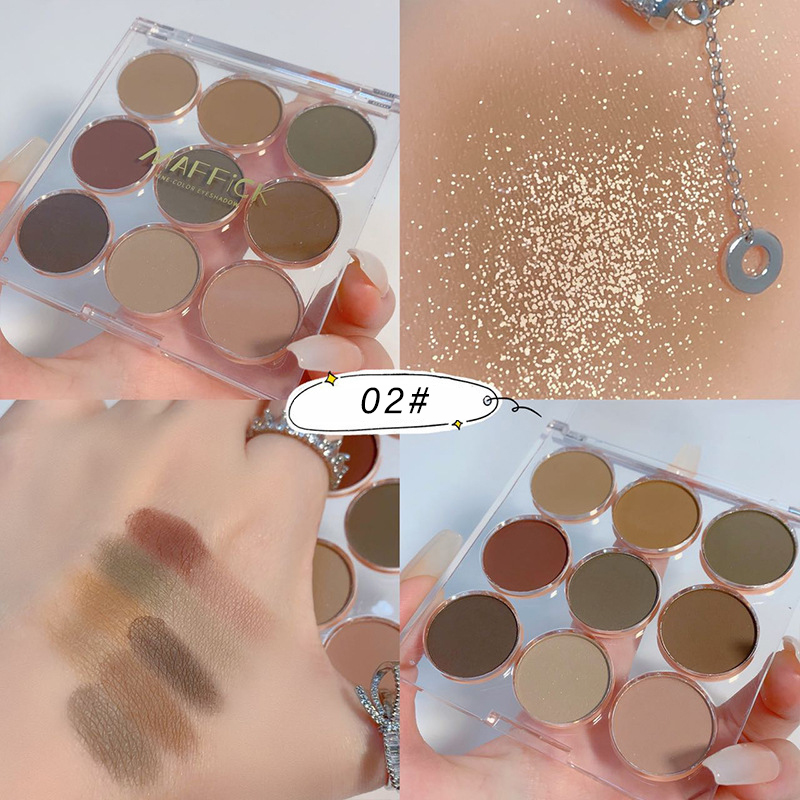 Whole sales  private  2022 nine-color  long-lasting matte neutral  shimmer matte makeup eye shadow palette