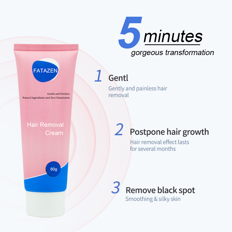 FATAZEN Private label 5 minutes organic  permanent Bikini line Pubic Chest  Hair removal cream Depilatory Cream