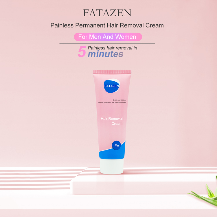 FATAZEN Private label 5 minutes organic  permanent Bikini line Pubic Chest  Hair removal cream Depilatory Cream