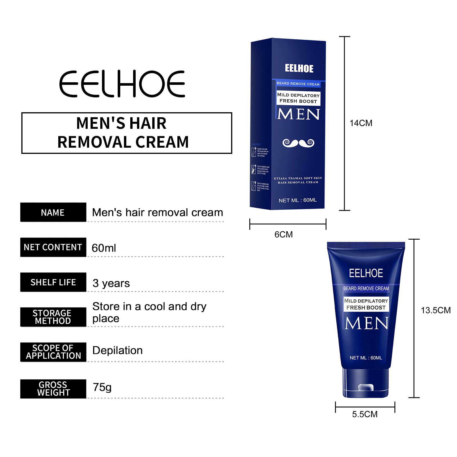 Hair Removal Cream For Armpit Legs and Arms Painless Hair Remover Skin Care Body Care Depilatory Cream For Men
