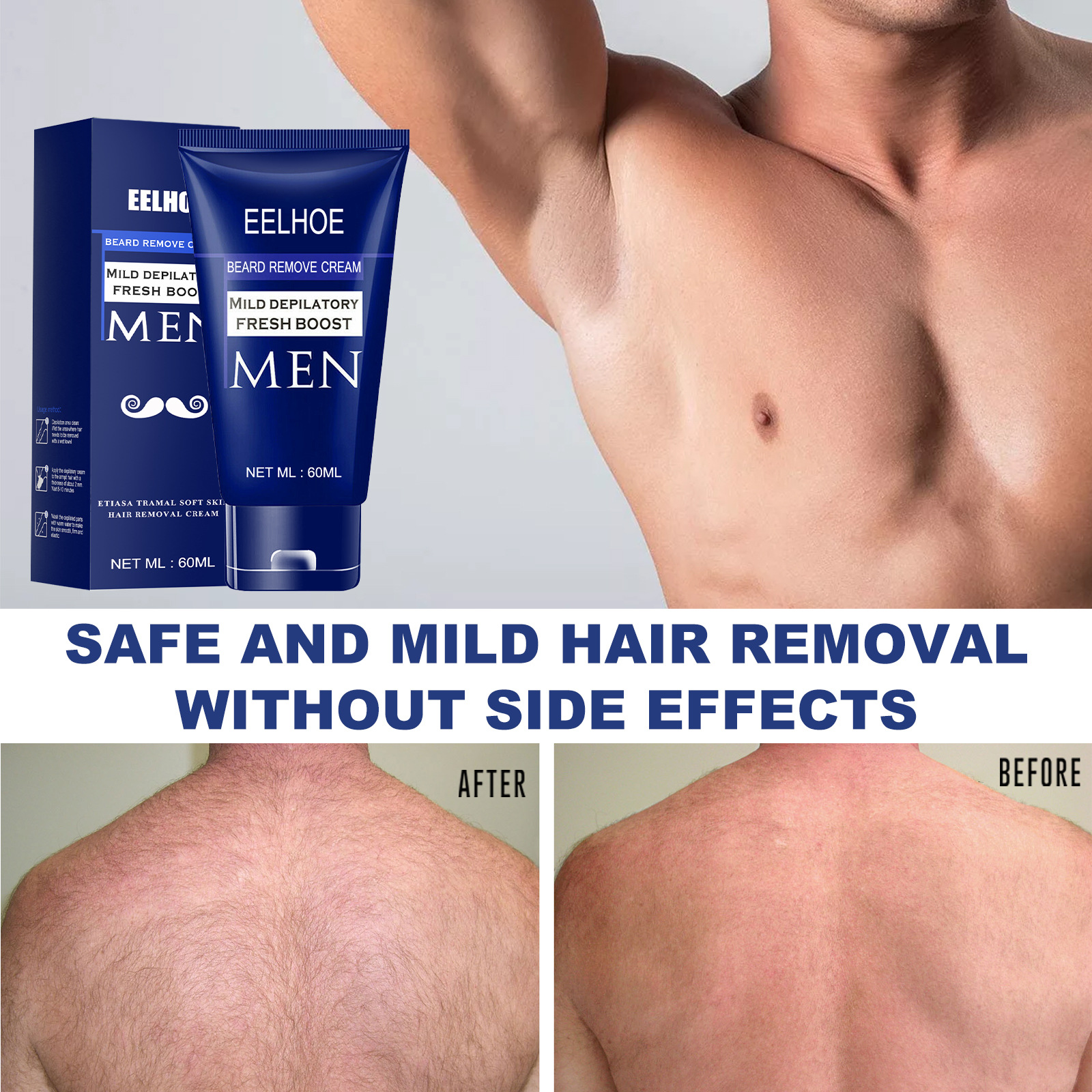Hair Removal Cream For Armpit Legs and Arms Painless Hair Remover Skin Care Body Care Depilatory Cream For Men
