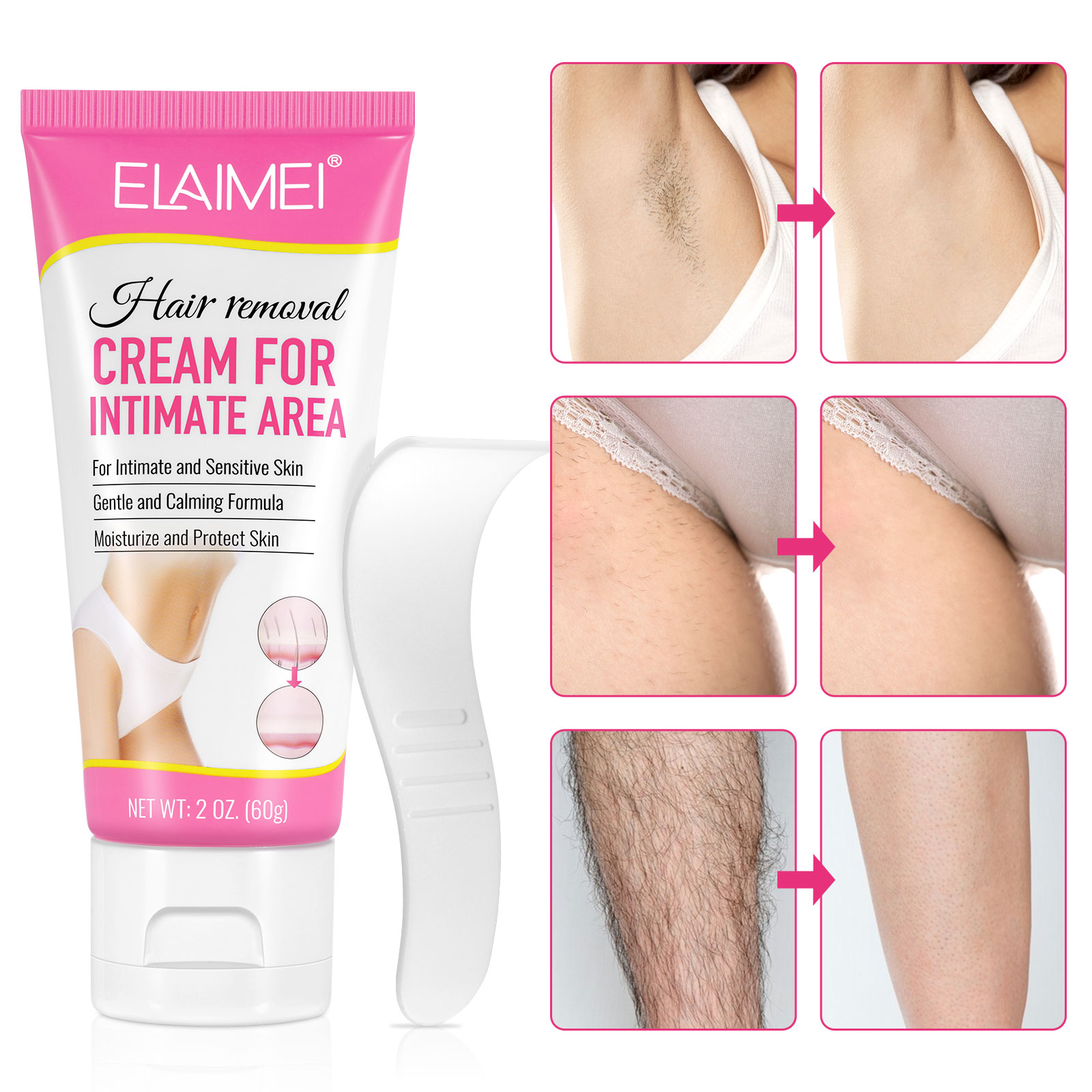 ELAIMEI shaving cream,private label painless bikini legs body women sensitive underarm hair removal cream for private ar