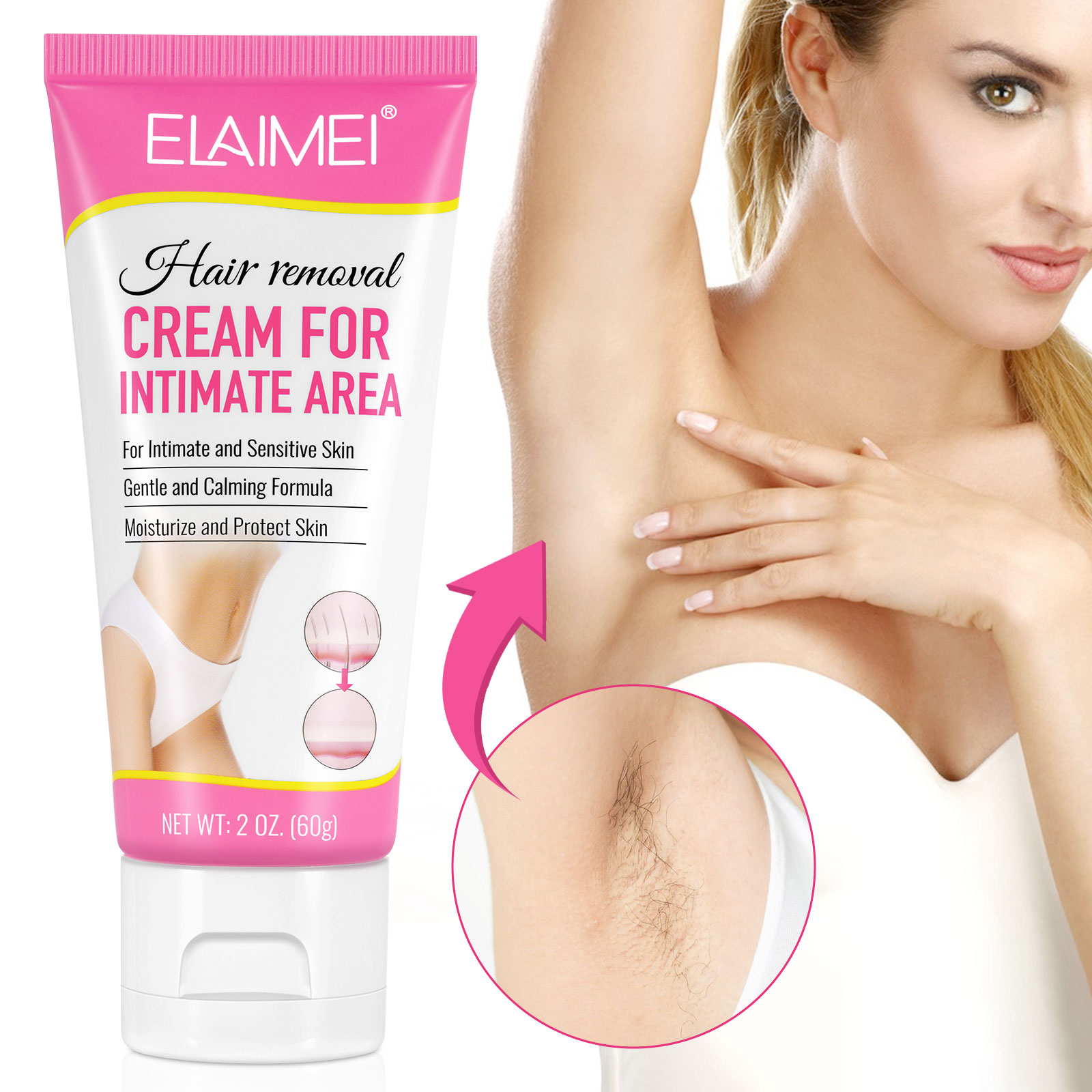 ELAIMEI shaving cream,private label painless bikini legs body women sensitive underarm hair removal cream for private ar