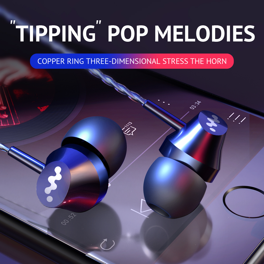 2019 Wired Stereo Headset In Ear Mega Bass General headphones Earphones with Mic