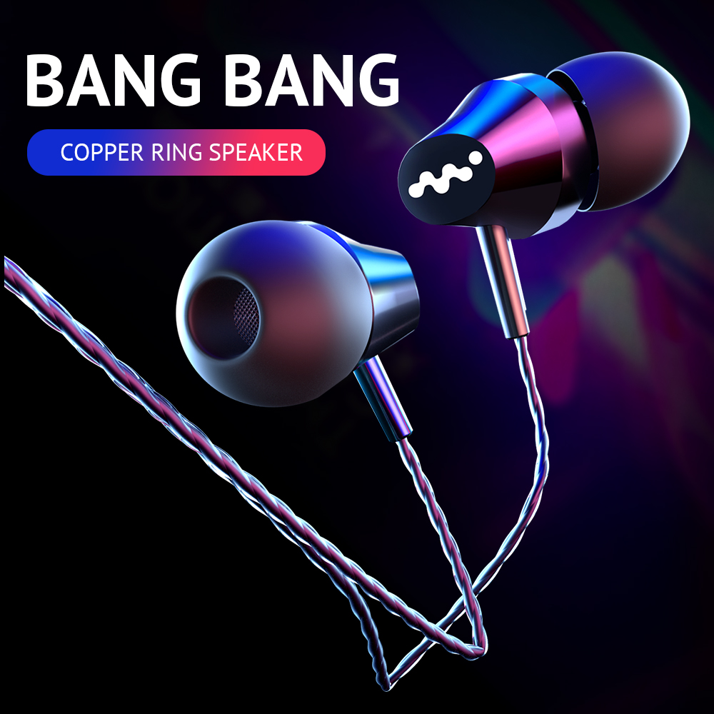 2019 Wired Stereo Headset In Ear Mega Bass General headphones Earphones with Mic