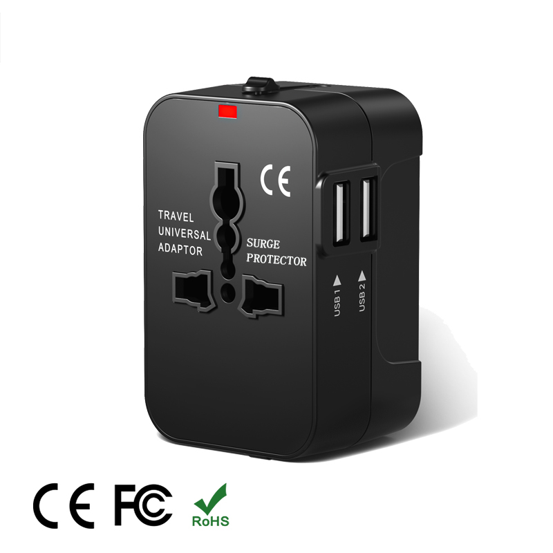 International universal World Travel adapter Wall charger Power plug dual USB