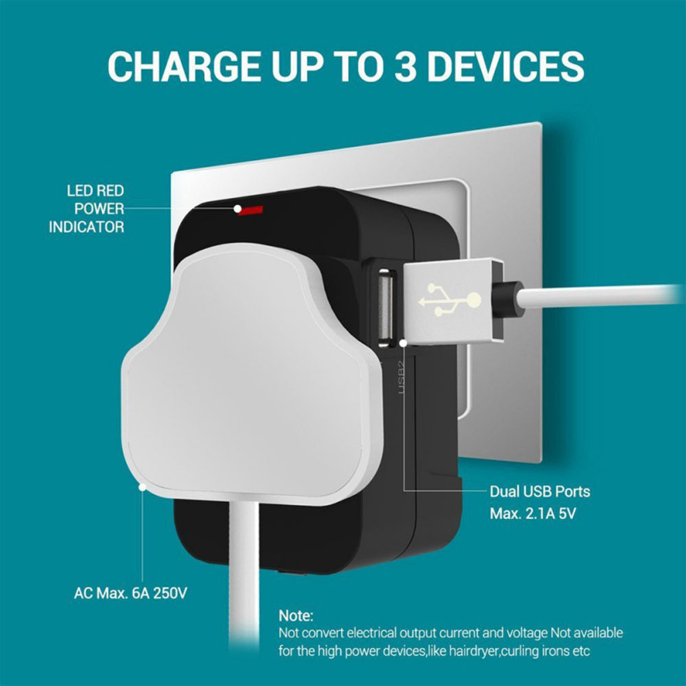 International universal World Travel adapter Wall charger Power plug dual USB
