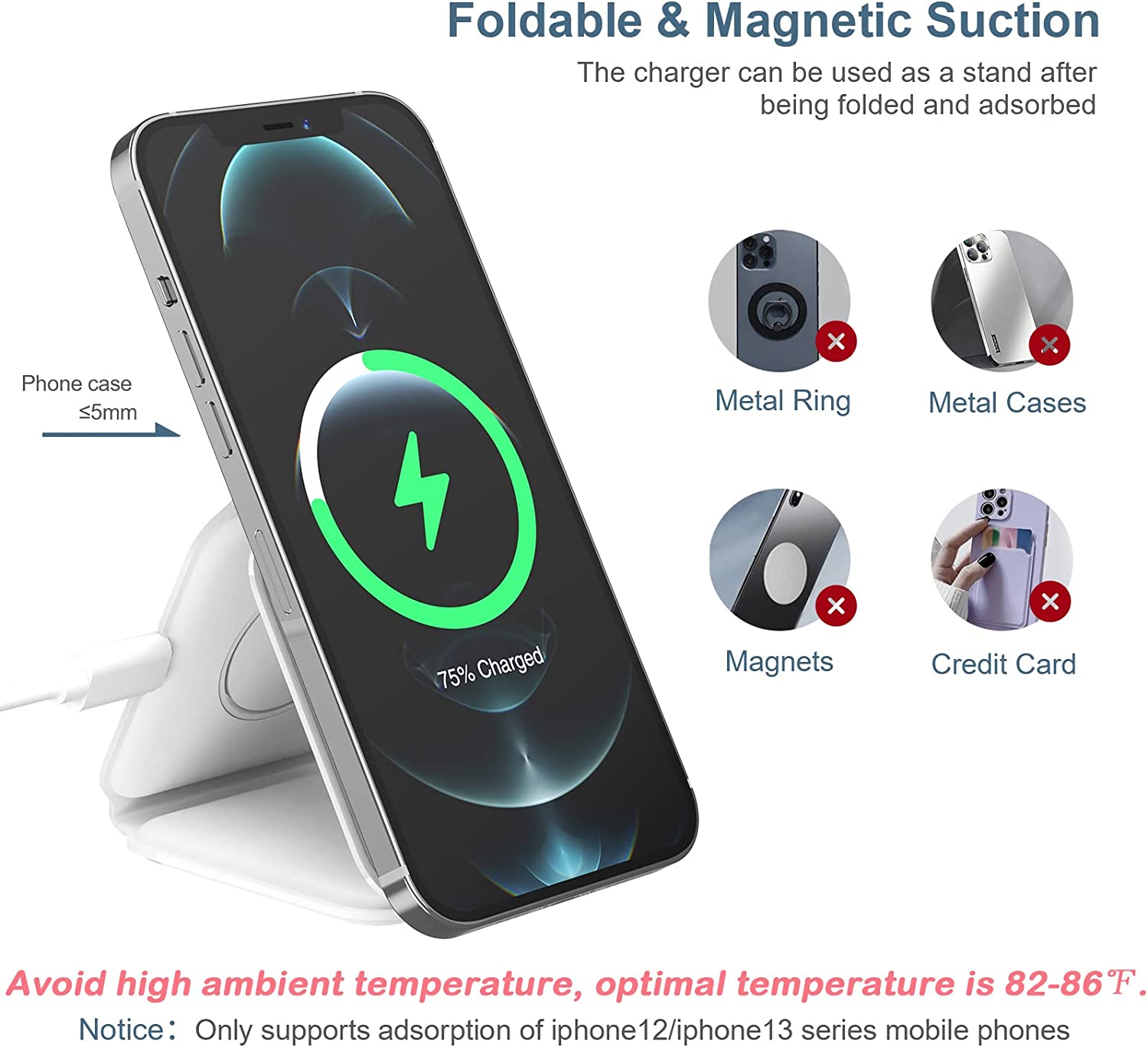 Mini wireless Charger 3-in-1 magnetic foldable wireless charging station