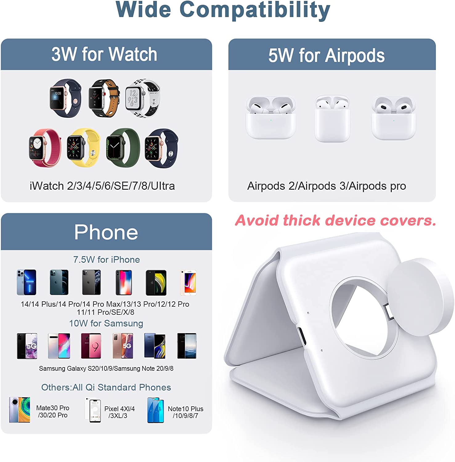 Mini wireless Charger 3-in-1 magnetic foldable wireless charging station