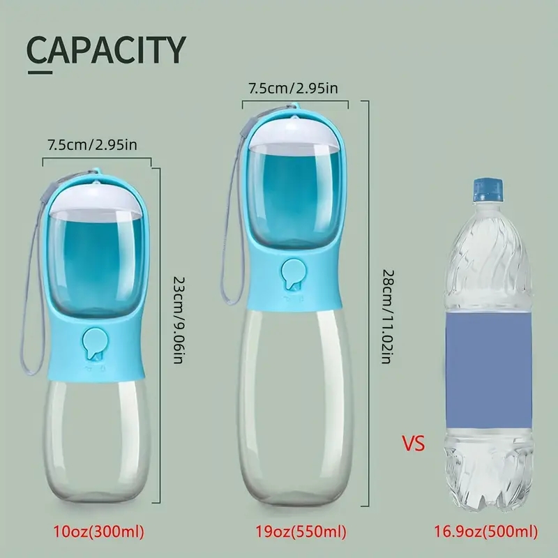Dog Water Bottle 2-in-1 leak-proof portable pet water bottle with food container, ideal for walking hikes
