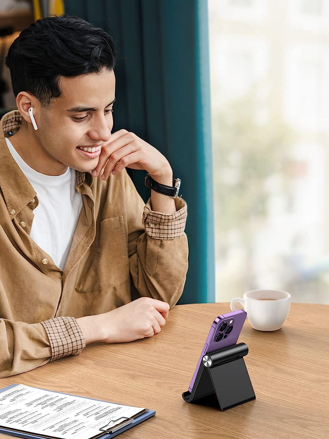 Desktop phone stand Foldable portable adjustable phone stand