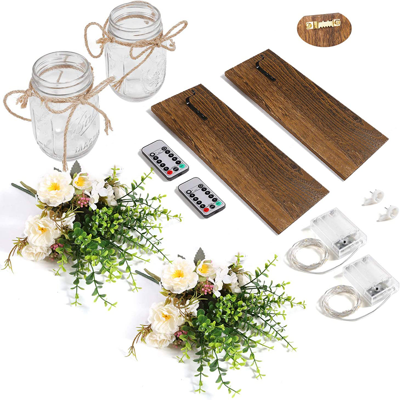 Light wall Art Home Decoration LED fairy lights with artificial flowers wall decoration modern style