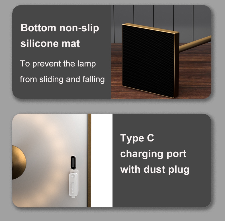 Stylish design luxury interior lighting furniture Bedside touch rechargeable cordless dining room lamp