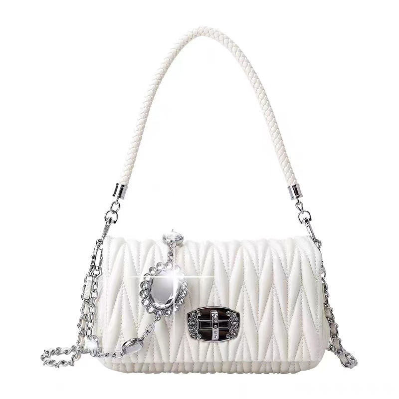 New fashion soft leather fairy bag rhinestone chain bag