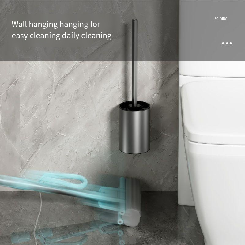 Space aluminum toilet brush no dead Angle cleaning toilet artifact brush