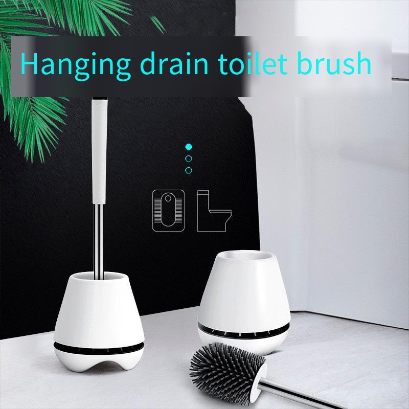 Toilet no dead Angle soft hair long handle stainless steel silicone toilet brush